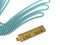 Two Tone Turquoise Blue Enamel on Brass Curb Chain (4') (C914)